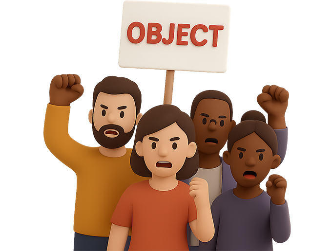 Object Sign Saying No With Group Of People